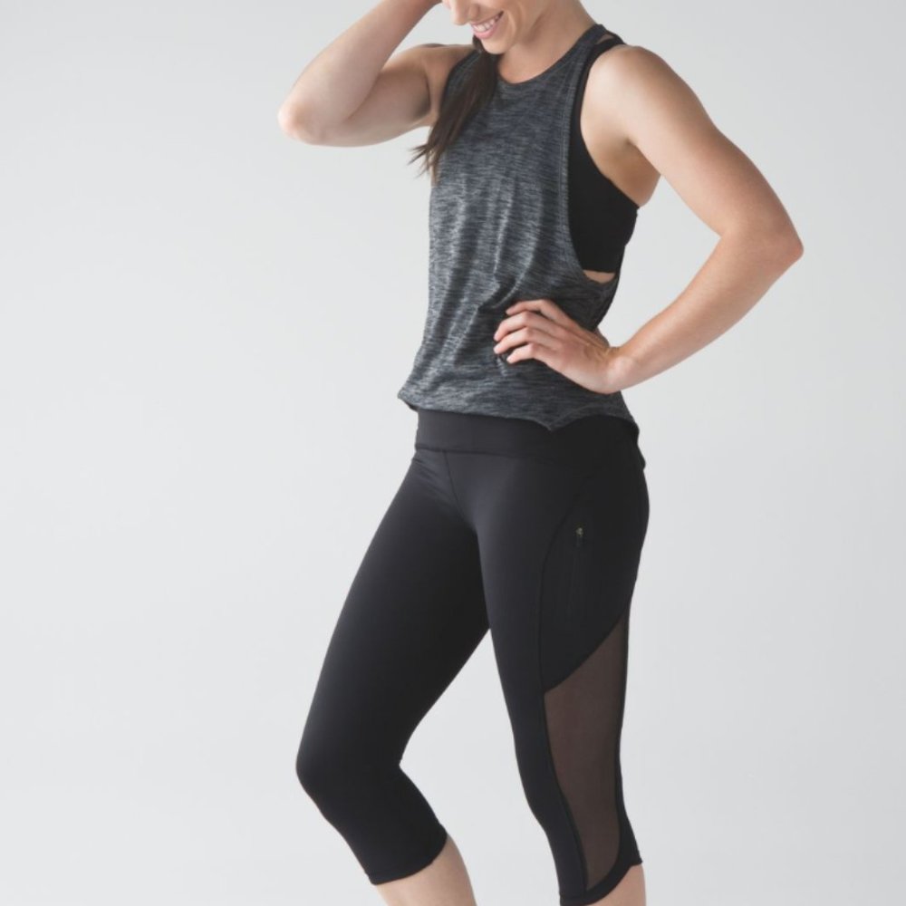 Lululemon Sun Runner Crop Leggings, Black, 6